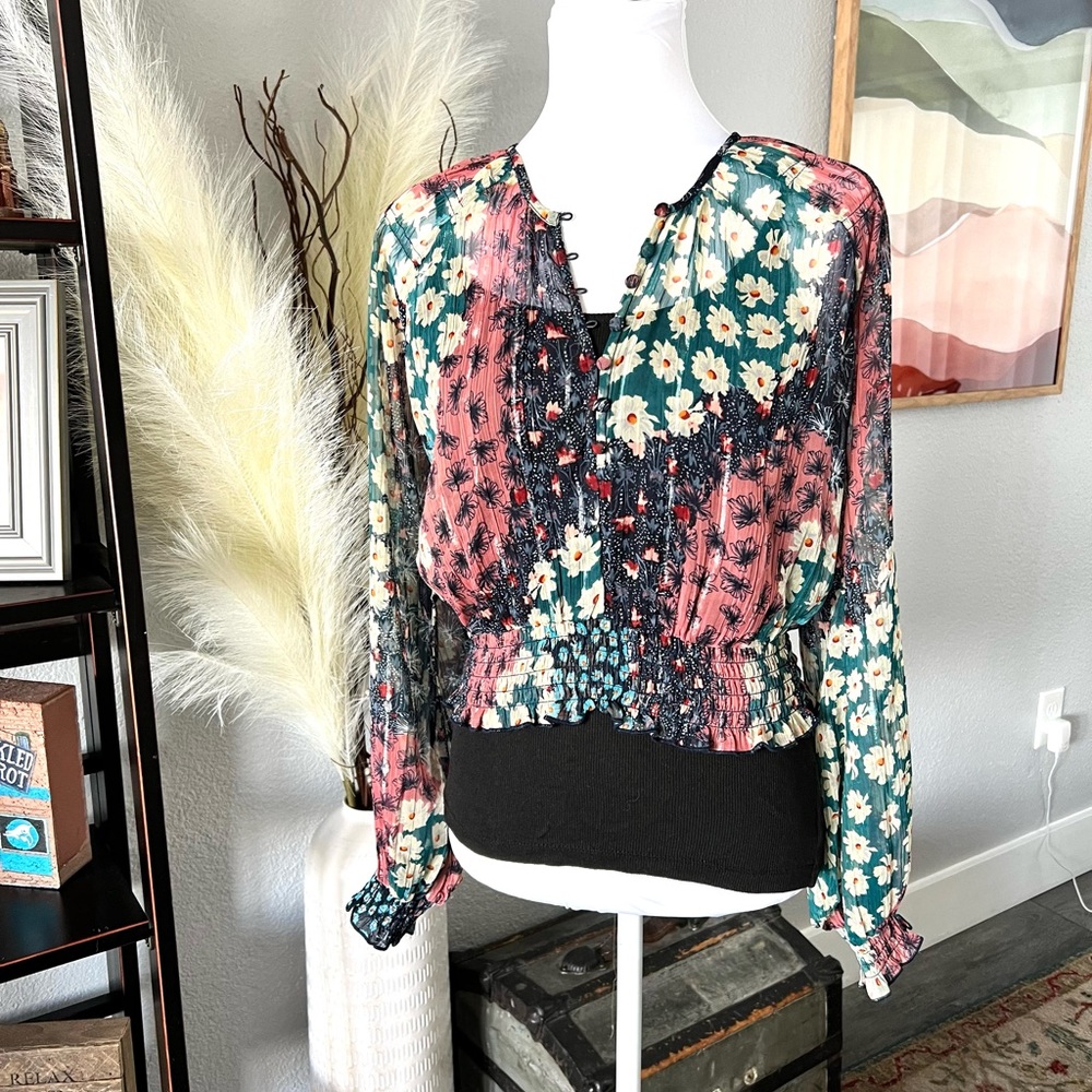 Urban Outfitters Sheer Floral Blouse